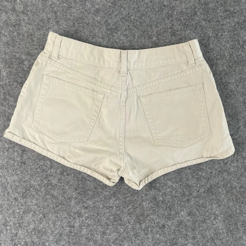 Gap Vintage Chino Shorts Women Size 2 Stone Khaki 100% Cotton 1969 90s Y2K